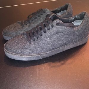 Vince Men's Noble Low Top Charcoal Wool Sneakers